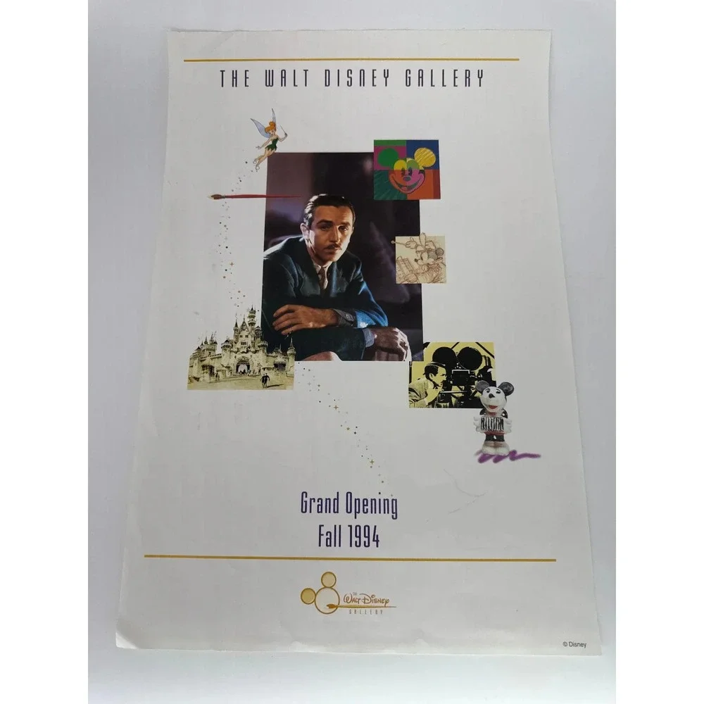 Disney Walt Gallery Grand Opening Brochure Sketch Art Candy Palace 1994